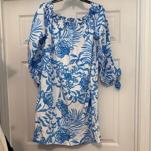 Lilly Pulitzer Blue and White Floral Dress